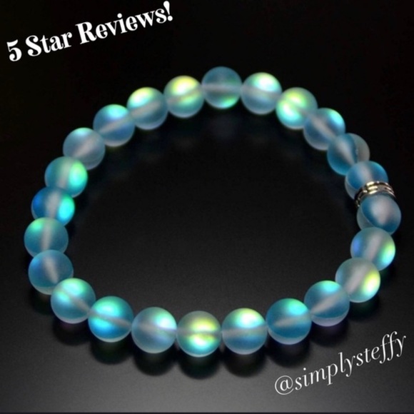 Jewelry - Aqua Blue Matte Moonstone Bracelet NEW